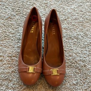 Lauren Ralph Lauren Size 10 Brown/Tan Block Heels